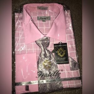 Fratello Men’s French Cuff Dress Shirt Brand New With Tag